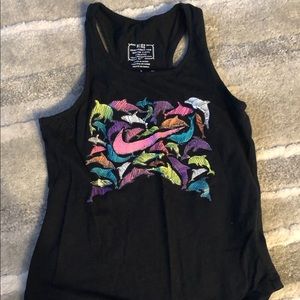 Kids Black Nike Graphic Tank Top EUC Size S